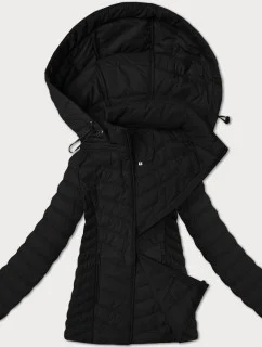 Lehká černá dámská bunda s odepínací kapucí J Style (16M9230-392)