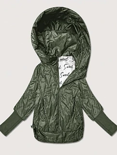 Dámská tenká bunda s pletenými manžetami Goodlookin v barvě khaki (B8575/B6099-11)