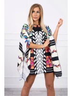 Netopýří šaty s vázáním v pase bílé