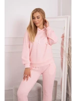 Tepláková souprava s kapucí pudrově růžová Tepláková souprava s kapucí pudrově růžová