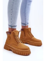 Dámské kožené zateplené trapery hnědé Poles Dámské kožené zateplené trapery hnědé Poles