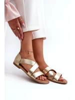 Kožené sandály se šněrováním Zlatá Apulie
