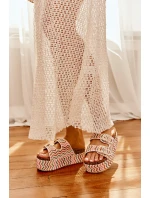 Dámské Sandály Na Masivní Platformě S Pletením A Přezkami Multikolor