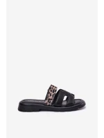 Kožené Dámské Sandály S Páskem Leopard Vinceza 66769 Černé