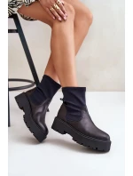 Zazoo 2947 Wsuwane Botki Damskie Ze Skóry Naturalnej Czarne