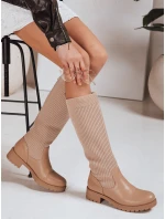 Dámské khaki ponožkové boty FashionStreet ZY1308