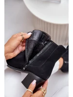 Zateplené dámské boty na podpatku černé Radeya