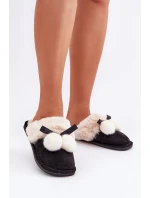 Dámské Pantofle S Kožíškem Černé Nartani Dámské Pantofle S Kožíškem Černé Nartani