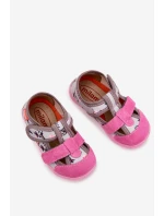 Dětské pantofle Milami na suchý zip s jednorožci šedo-růžové Reathiana Dětské pantofle Milami na suchý zip s jednorožci šedo-růžové Reathiana