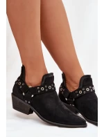 Dámské kotníkové boty s výřezy a pásky Černé Vannessae