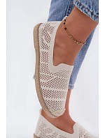 Dámské síťované espadrilles z textilu světle béžové Candessa