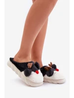 Dámské Kožené Pantofle S Motivem Sobů Černé Wistira