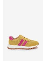 Dámské tenisky z pravé nubukové kůže žluté Marceline