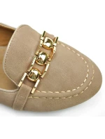 Skvělé hnědé baleríny se zlatým řetízkem Skvělé hnědé baleríny se zlatým řetízkem