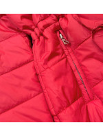 Červeno-hnědá oboustranná dámská bunda (W556-1)