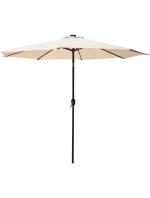 ZAHRADNÍ SLUNEČNÍK S LED OSVĚTLENÍM 300CM BÉŽOVÝ