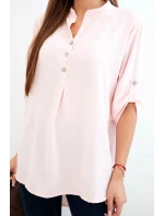 Halenka s delším zadním dílem světlá pudrová růžová