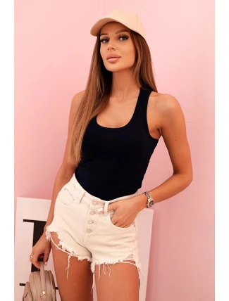 Dámský bavlněný top bokserka na širokých ramínkách námořnická modrá