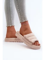 Dámské Žabky Na Platformě Big Star NN274773 Beige