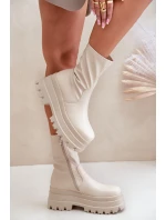 Boty Na Masivní Platformě Světle Béžové Florinara Boty Na Masivní Platformě Světle Béžové Florinara