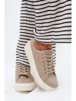 Dámské Textilní Tenisky Na Platformě Big Star RR274465 Béžové Dámské Textilní Tenisky Na Platformě Big Star RR274465 Béžové