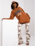 Dámská mikina-DHJ-BL-15658.35-světle hnědá