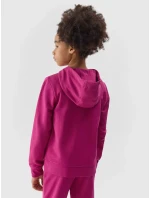 Dívčí tepláková rozepínací mikina s kapucí 4F - růžová Dívčí tepláková rozepínací mikina s kapucí 4F - růžová