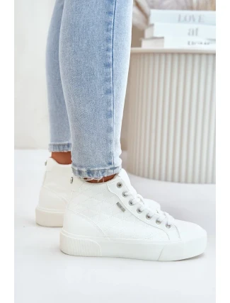 Zateplené Dámské Tenisky S Prošíváním Big Star Bílé Zateplené Dámské Tenisky S Prošíváním Big Star Bílé