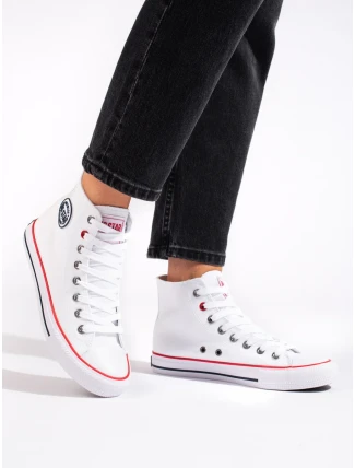 Stylové bílé tenisky dámské bez podpatku Stylové bílé tenisky dámské bez podpatku