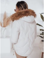 Dámská prošívaná zimní bunda COLDLIKE s kapucí bílá FashionStreet TY5002 Dámská prošívaná zimní bunda COLDLIKE s kapucí bílá FashionStreet TY5002