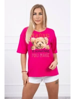 Kouzelná halenka s potiskem fuchsiová