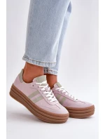 Zazoo N1068S4 Dámské Semišové Tenisky na Platformě Fialové