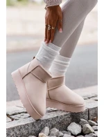 Dámské Sněhule Na Platformě Zateplené Kožíškem Světle Béžové Xamella