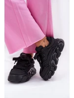 Dámské Kožené Tenisky Na Masivní Platformě GOE RR2N4044 Černé