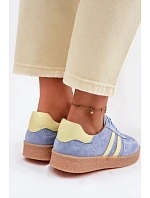 Kožené semišové dámské tenisky LR61-7089 Modré