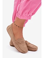 Dámské klasické semišové mokasyny Khaki Corinell
