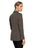 M701 Sako s jedním knoflíkem a asymetrickými kapsami - černé