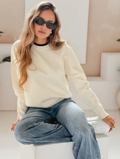 Dámský základní svetr DARMILA ecru FashionStreet MY2506