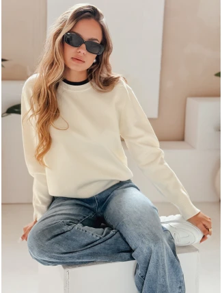 Dámský základní svetr DARMILA ecru FashionStreet MY2506 Dámský základní svetr DARMILA ecru FashionStreet MY2506