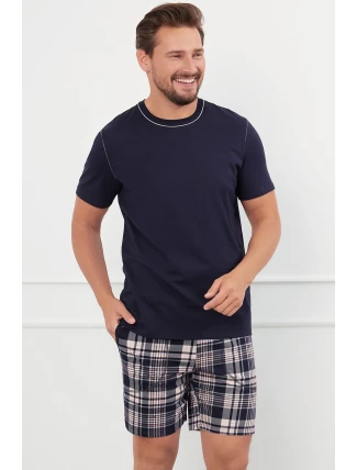 Italská móda Edwin c.r. c.r. barva:tmavě modrá/potisk