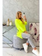 Mikina s potiskem kola žlutá neonová