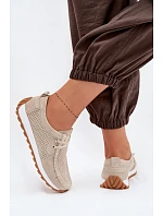 Dámské polobotky z přírodního semiše béžové Amela