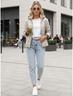 Dámská prošívaná bunda s kapucí světle šedá FashionStreet TY5535