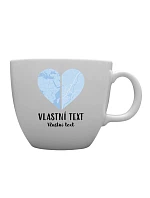 Personalizovaný MEGA XXL keramický hrnek 1 000 ml - Dvě místa, jedno srdce