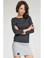 Dámské volnočasové krátké šaty šedo-černé - Černá - Numinou