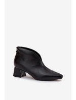 Dámské polobotky na podpatku C-952 Černá - BELLUCCI