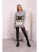 Vánoční svetr se sobem šedý Vánoční svetr se sobem šedý