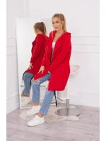 Zateplená bunda s kapucí červená