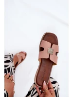 Ploché Pantofle S Vystřižením A Dekorací Špinavě Růžová Bohalis