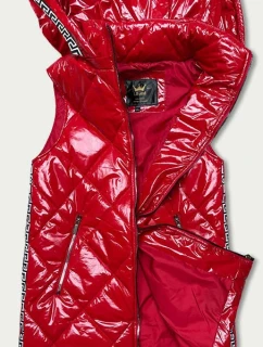 Červená lesklá vesta s lemovkami (7004BIG)